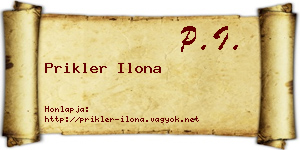 Prikler Ilona névjegykártya