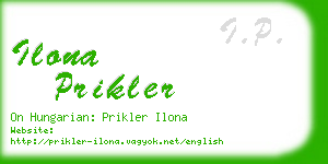 ilona prikler business card